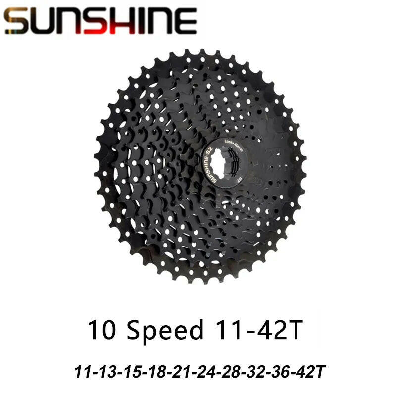 SUNSHINE Black Cassette 8S 9S 10S 11S 12S MTB Bike Road Bicycle Freewheel 11V 12V 42/46/50T 52T for M5100 M6100 SRAM HG Hub-WAYBIKER
