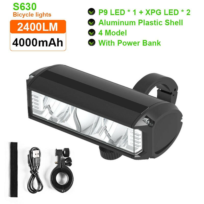 Bicycle Light Front 5200Lumen LED Bike Light 8000mAh Waterproof Flashlight MTB Road Cycling Rechargeable Lamp Bike Accessories