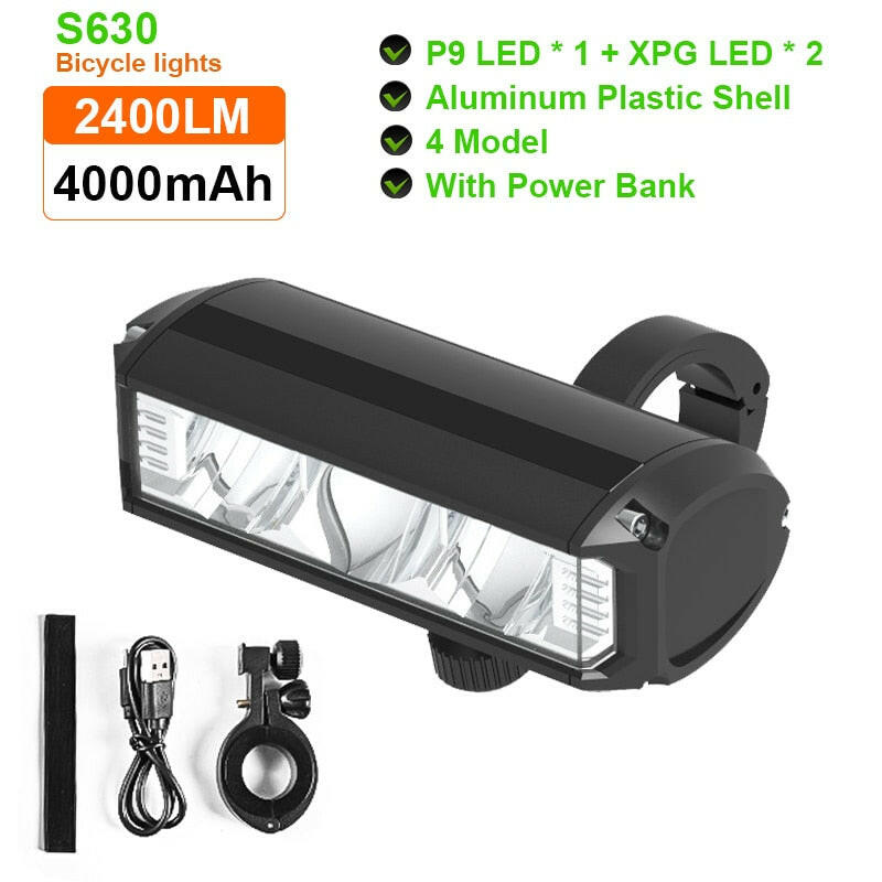 Bicycle Light Front 5200Lumen LED Bike Light 8000mAh Waterproof Flashlight MTB Road Cycling Rechargeable Lamp Bike Accessories-WAYBIKER