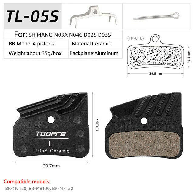 TOOPRE MTB Ceramic Ice Cooling Tech Brake Pads For M9000 M9020 M985 M8100 M785 M8000 G03A G04S J04C J03A J05 L04C K05S G055 NUTT-WAYBIKER