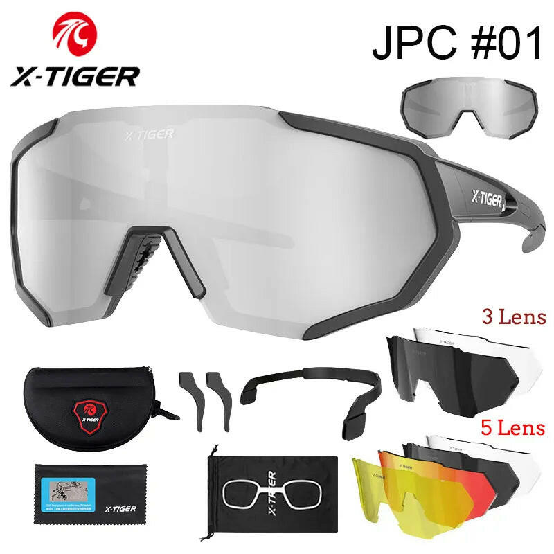 X-TIGER Polarized Lens Cycling Glasses Road Bike Cycling Eyewear Photochromic Sunglasses Sports MTB Mountain Bicycle Goggles-WAYBIKER
