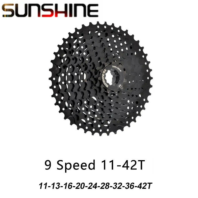 SUNSHINE Black Cassette 8S 9S 10S 11S 12S MTB Bike Road Bicycle Freewheel 11V 12V 42/46/50T 52T for M5100 M6100 SRAM HG Hub-WAYBIKER