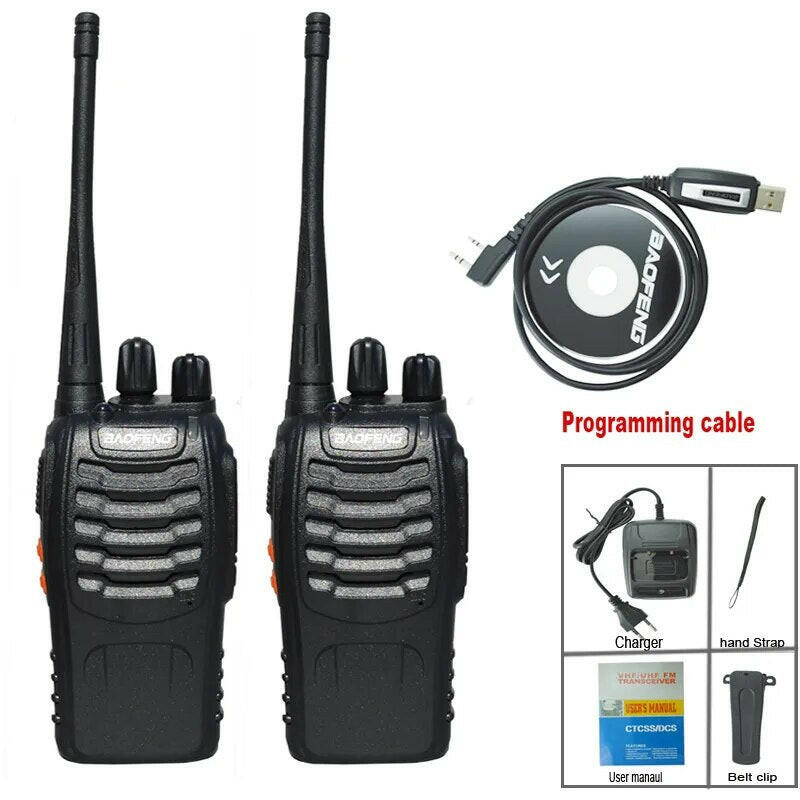 2Pcs/Lot Baofeng BF-888S Walkie Talkie Two-way Radio Set BF 888s UHF 400-470MHz 16CH Walkie-talkie Radios Transceiver-WAYBIKER