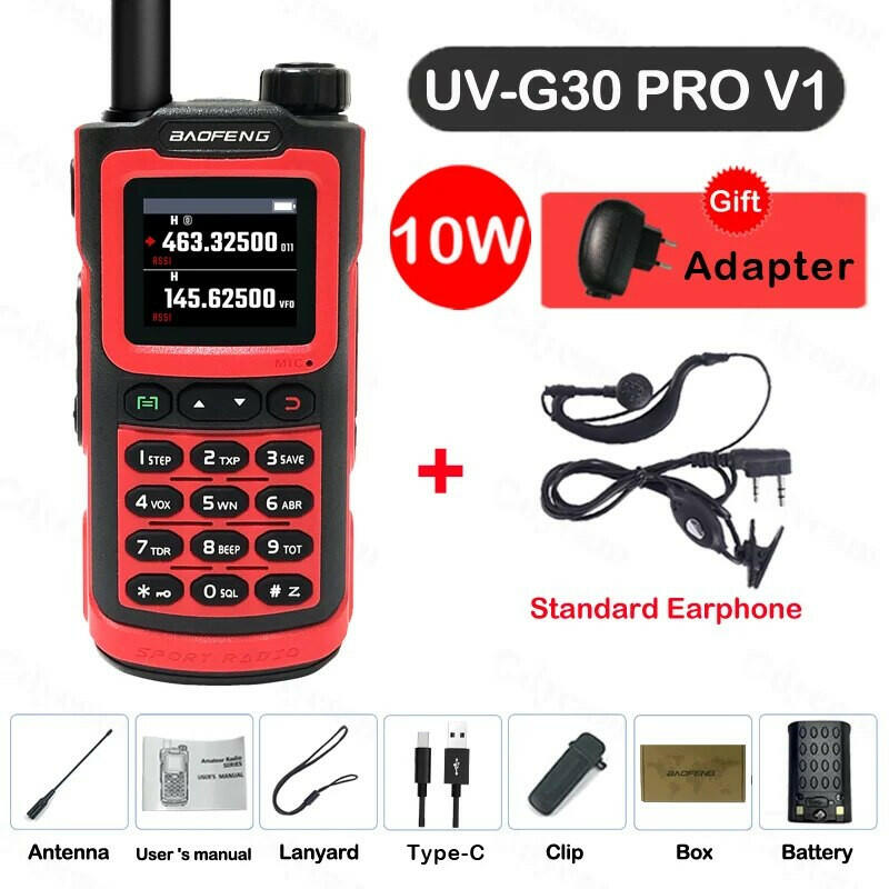 Baofeng UV-G30 Pro V1 Ham Walkie Talkie Long Range Two Way Radio Wireless Copy Frequency Transceiver Type-C Charger UV-5R UV-17-WAYBIKER