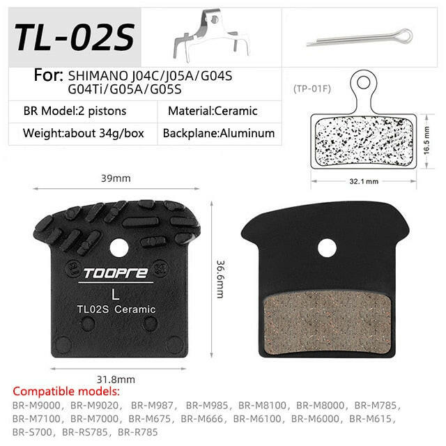 TOOPRE MTB Ceramic Ice Cooling Tech Brake Pads For M9000 M9020 M985 M8100 M785 M8000 G03A G04S J04C J03A J05 L04C K05S G055 NUTT-WAYBIKER