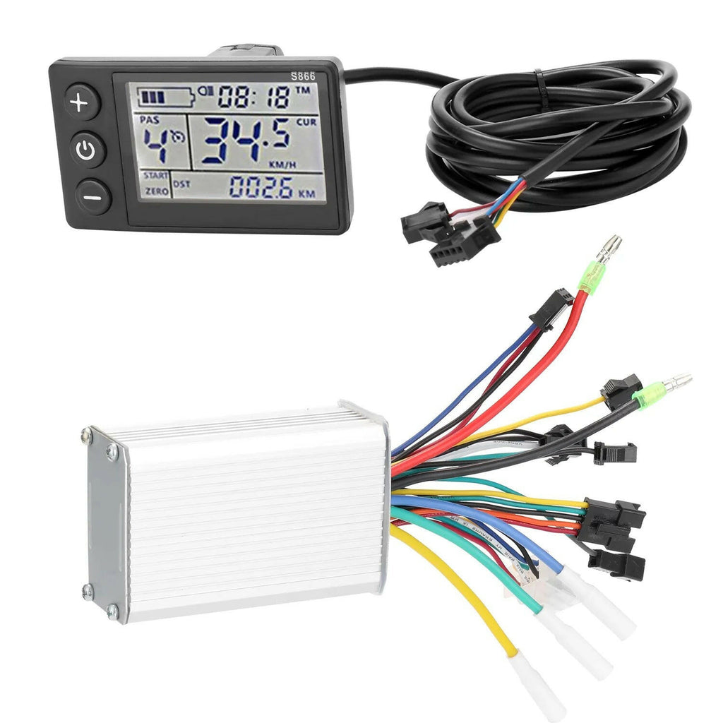 Electric Bike Controller 24V-48V/36V-60V 350W Brushless E-bike Controller with LCD Display Bicycle Motor Scooter Controller S866-WAYBIKER