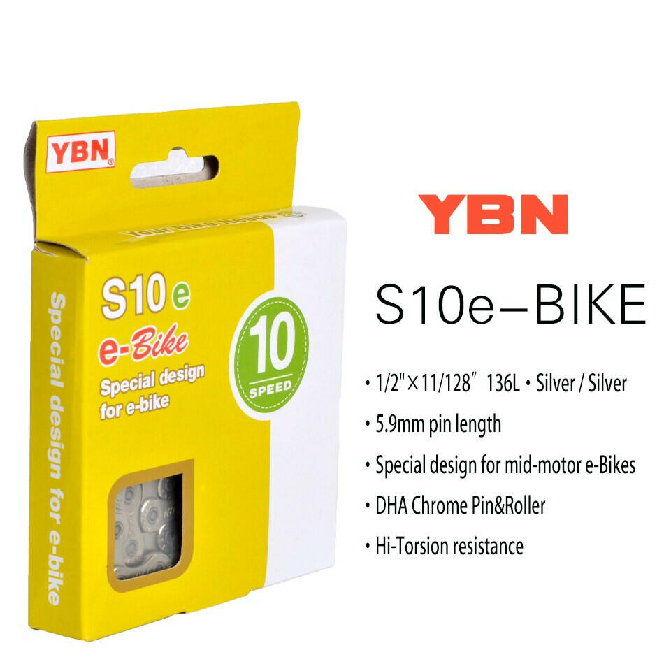 YBN E-Bike Chains 8/9/10/11/12 speed Electric bicycle chain Special design For Mid-Motor BOSCH E-Bike and SHINANO e-Bike System-WAYBIKER