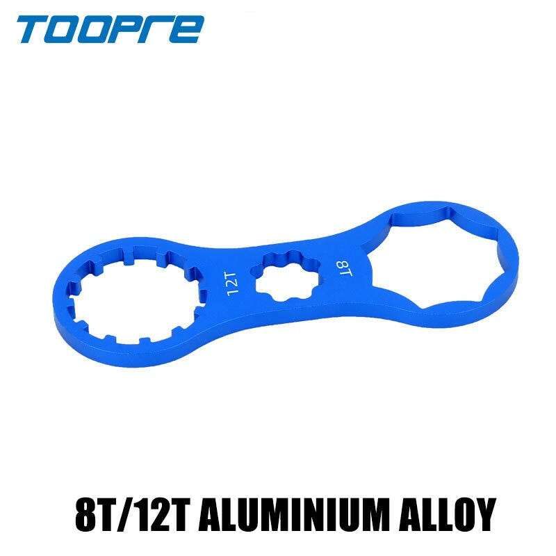 Toopre Bike Suspension Front Fork Cap Wrench Extender Spanner Removal Installation Tool Crank Cap Wrench 8T/12T 24/26mm 27/28mm-WAYBIKER