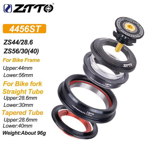 ZTTO MTB Road Bicycle CNC Headset 1 1/8"-1 1/2" Sealed Bearing 1.5Tapered 28.6 Straight Tube Bike Fork Internal Steering Bearing-WAYBIKER