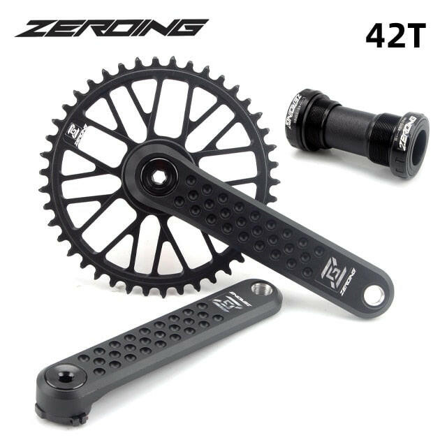 ZEROING Road Folding Bicycle Crankset 10/11/12speed GXP Single Chainring 40/42/44/46/48T With Bracket Bottom BSA For Gravel Bike-WAYBIKER