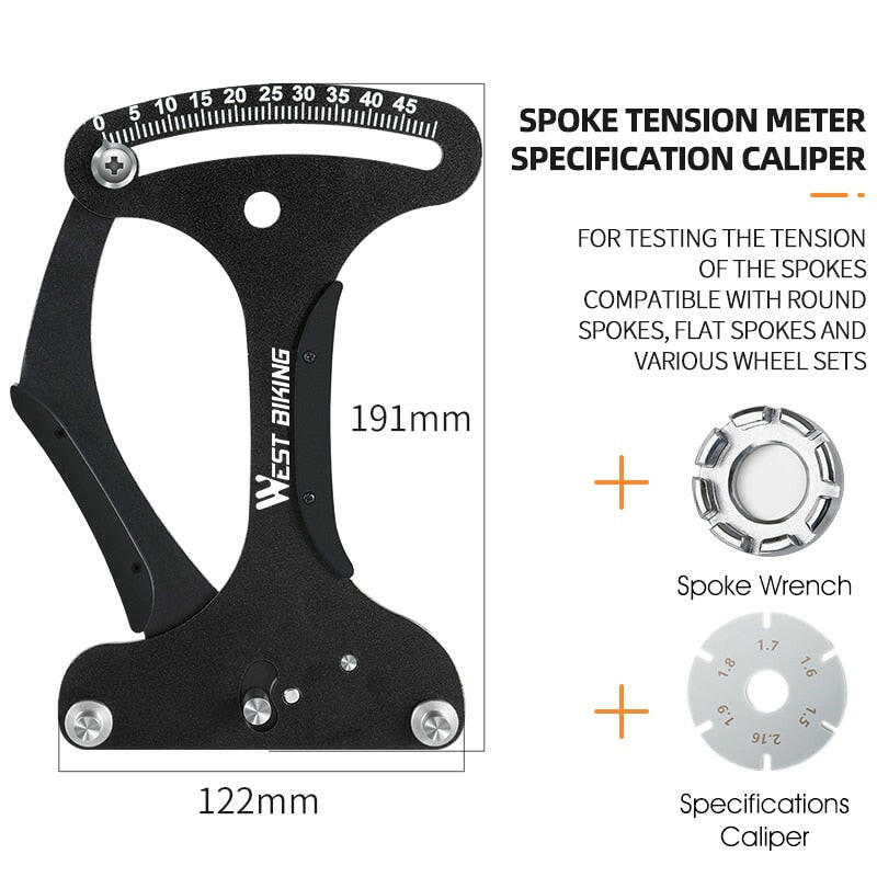 WEST BIKING Bicycle Tool Spoke Tension Meter Precision Bicycle Spoke Indicator MTB Road Bike Wheel Spoke Checker Repair Tools