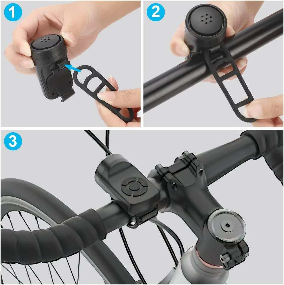 bicycle electric horn bell Bicycle Electric Bell Bike USB Charging Horn MTB Mountain Bike Warning  Safety Ring Waterproof Bell Cycling Accessories
