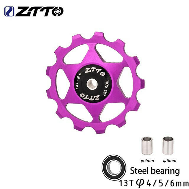 ZTTO MTB Bicycle Rear Derailleur Jockey Wheel 11T 13T Steel Bearing Pulley AL7075 CNC Road Bike Guide Roller Idler 4mm 5mm 6mm-WAYBIKER