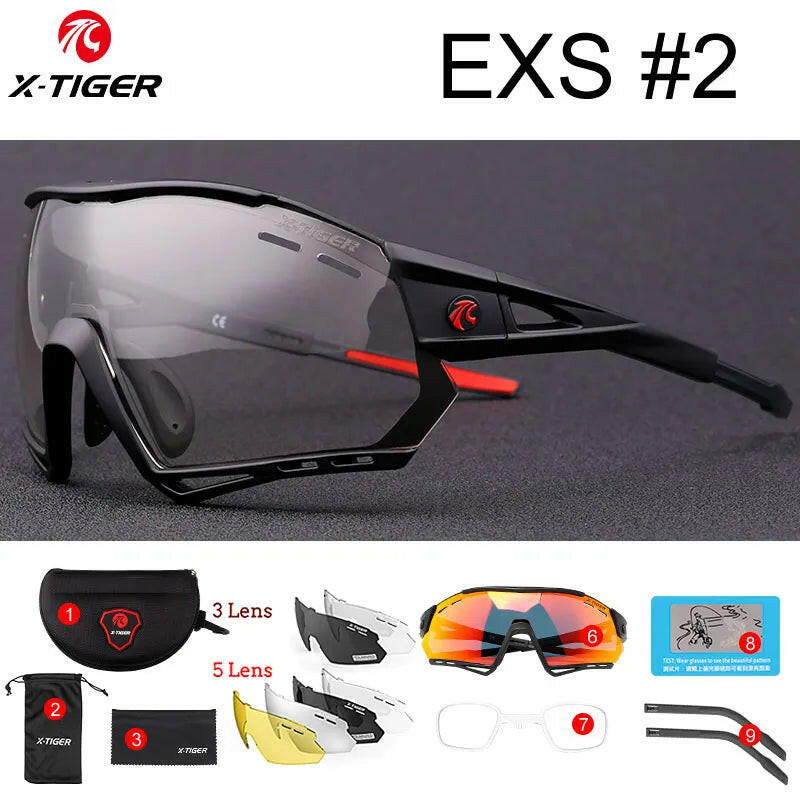 X-TIGER Photochromic Cycling Sunglasses Outdoor Hiking Fishing Sports Glasses Polarized UV400 MTB Racing Road Man Cycling Goggle-WAYBIKER