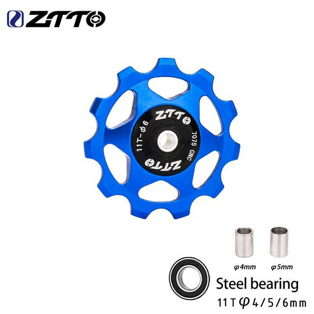 ZTTO MTB Bicycle Rear Derailleur Jockey Wheel 11T 13T Steel Bearing Pulley AL7075 CNC Road Bike Guide Roller Idler 4mm 5mm 6mm-WAYBIKER