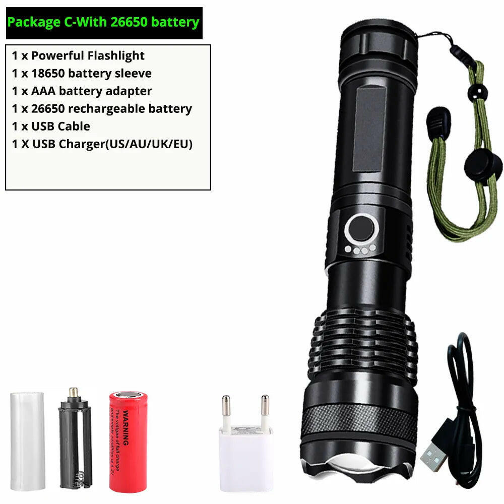 xhp50 most powerful LED Flashlight usb Rechargeable Zoom led torch Best Camping, Outdoor & Emergency use-WAYBIKER