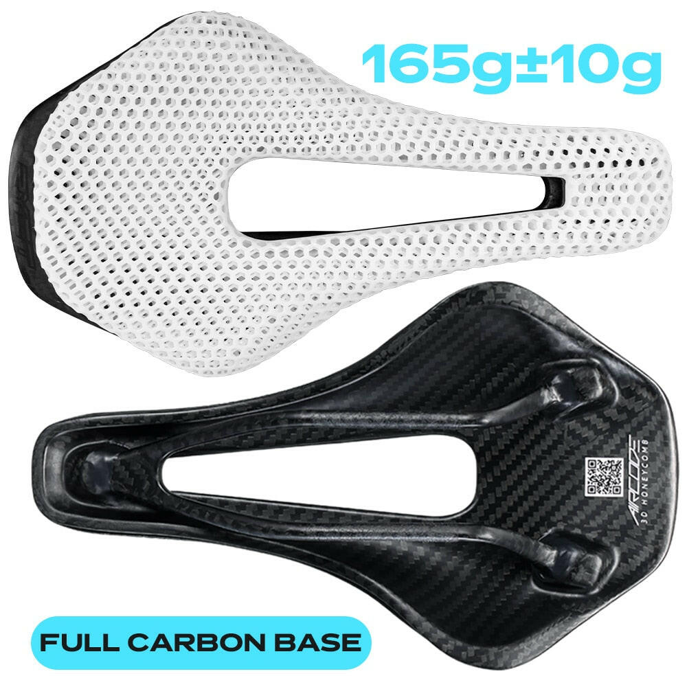 RYET 3D Printed Bicycle Saddle Ultralight Carbon Fiber Hollow Comfortable Breathable MTB Gravel Road bike Cycling Seat Parts