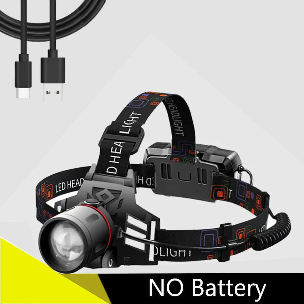 XML-T6 LED Headlamp 3-Mode Zoomable Headlight 18650 Head Torch Fishing Light White Red Blue Green 395nm UV Hunting Flashlight-WAYBIKER