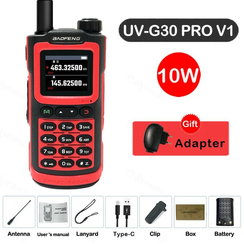 Baofeng UV-G30 Pro V1 Ham Walkie Talkie Long Range Two Way Radio Wireless Copy Frequency Transceiver Type-C Charger UV-5R UV-17-WAYBIKER