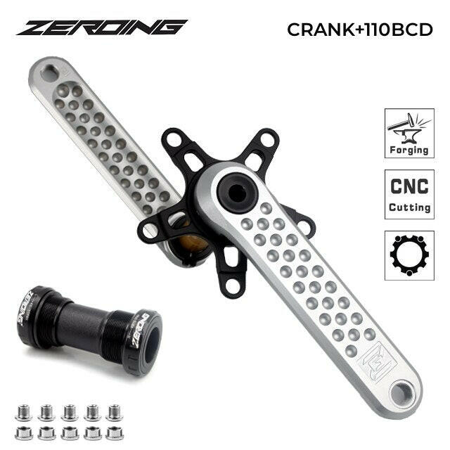 ZEROING ROAD CRANKSET GXP Bicycle Hollow Grave Bike Crank Chainring 110BCD Spider CNC Suitable For Shimano Sram Part 11/12 Speed-WAYBIKER