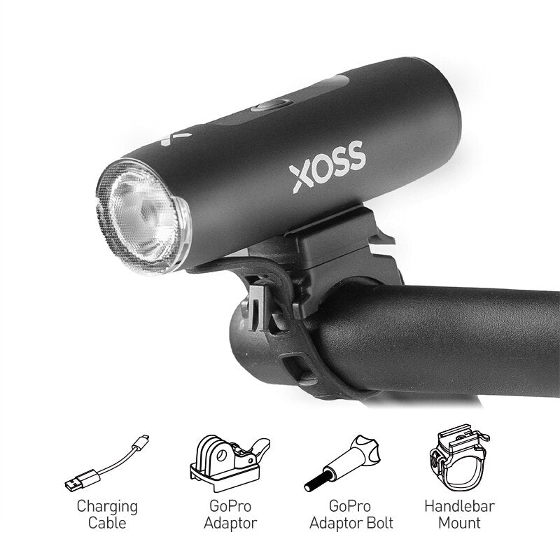 XOSS XL400/XL800 Bike Headlight 400/800 Lumen USB Rechargeable Road MTB Front Lamp Bicycle Light Aluminum Ultralight Flashlight-WAYBIKER