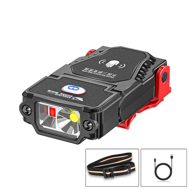 Portable LED Cap Clip Headlight With Motion Sensor Adjustable Angle Headlamp USB Rechargeable Outdoor Camping Fishing Lamp-WAYBIKER
