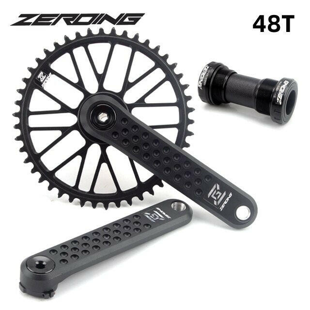 ZEROING Road Folding Bicycle Crankset 10/11/12speed GXP Single Chainring 40/42/44/46/48T With Bracket Bottom BSA For Gravel Bike-WAYBIKER