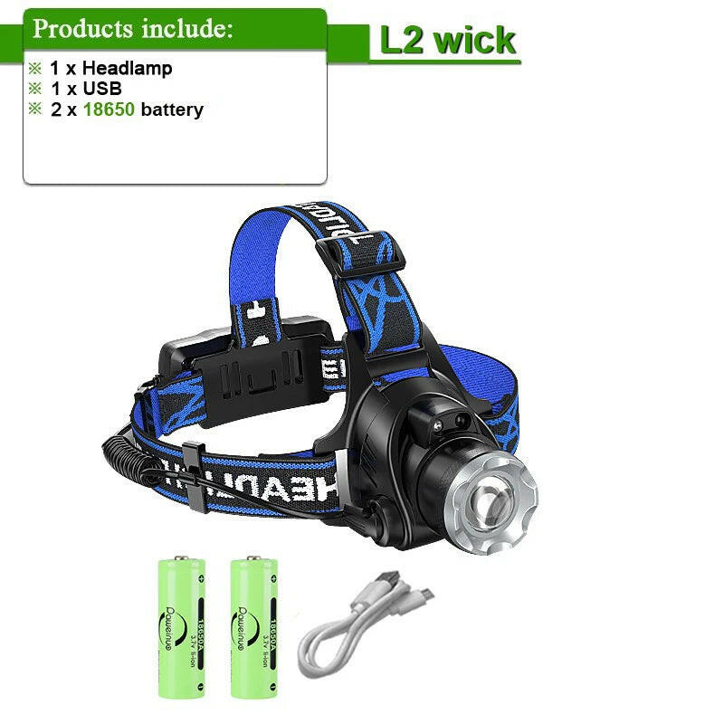 XHP360 Powerful LED Headlamp USB Rechargeable Head Flashlight High Power LED Headlight 18650 XHP90 Head Lamp Fishing Headlantern-WAYBIKER