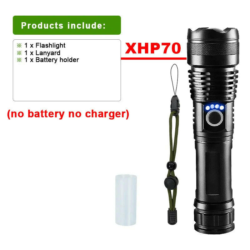 XHP360 Led Flashlight 18650 Rechargeable Torch Usb Powerful Tactical Flash Light Zoomable Hunting Lantern Waterproof Hand Lamp-WAYBIKER