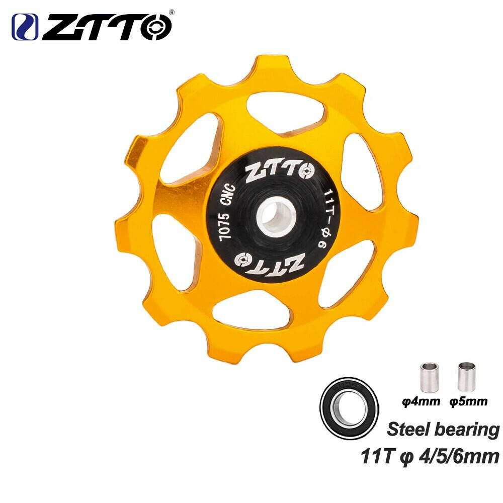 ZTTO 11T 13T MTB Bicycle Rear Derailleur Jockey Wheel Steel Bearing Pulley AL7075 CNC Road Bike Guide Roller Idler 4mm 5mm 6mm-WAYBIKER