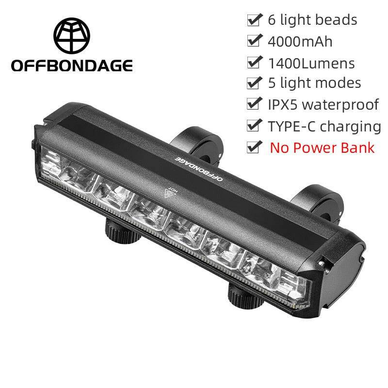 OFFBONDAGE Bicycle Light Front 2600Lumen Bike Light 8000mAh Waterproof Flashlight USB Charging MTB Road Cycling Lamp Accessories-WAYBIKER