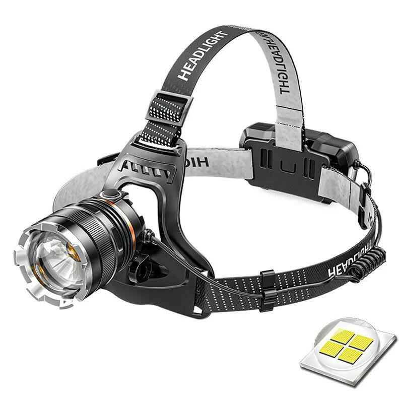 XHP50 LED Sensor Headlamp Waterproof Head Light Rechargeable Fishing Searching Camping Head Flashlight Zoom Lantern-WAYBIKER