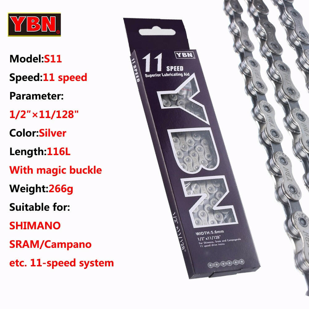 YBN Bike Chain Road Mountain Bicycle 10/11/12 Speed Chains MTB 10v 11v 12v For SHIMANO SRAM Parts With Links Lock-WAYBIKER