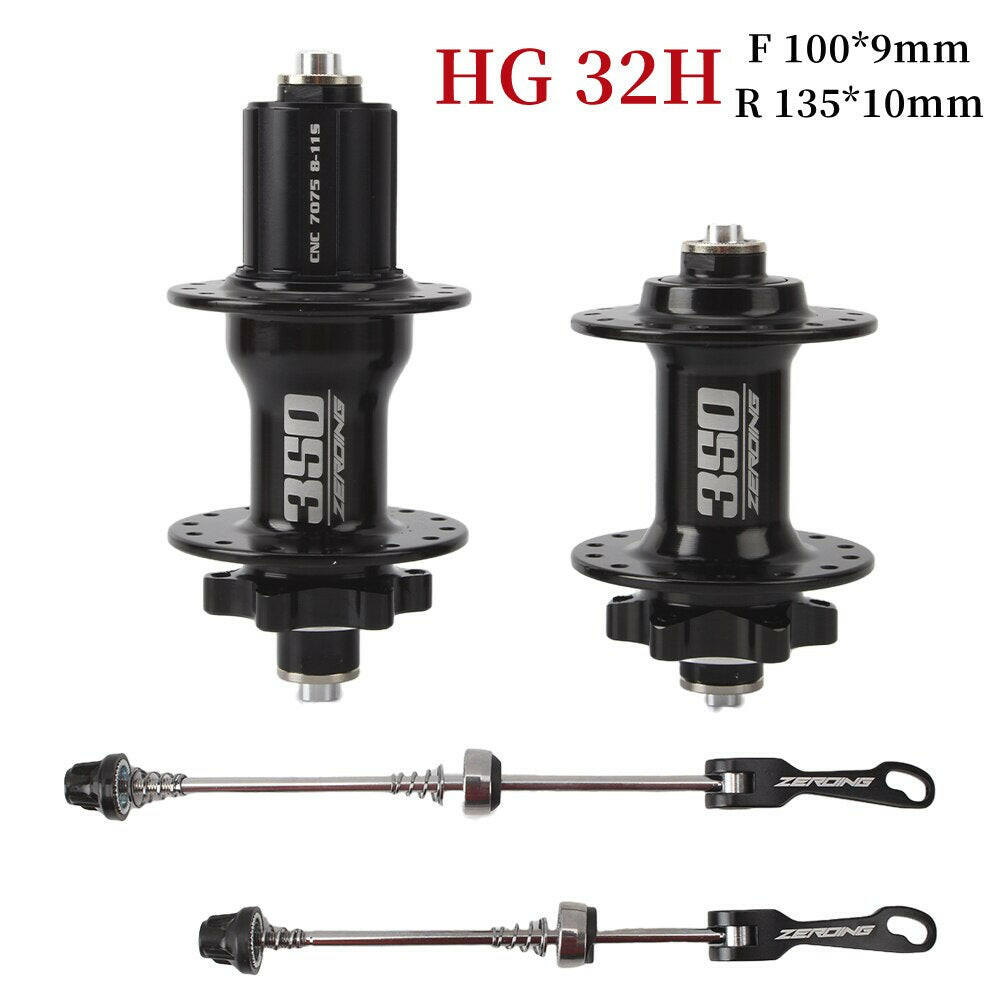 ZEROING Bike Hubs 350 4 Bearing Disc Card Brake MTB Mountain Bike Hub Bearing Front/Rear Bicycle Hubs 28 32 Holes 8/9/10/11Speed-WAYBIKER