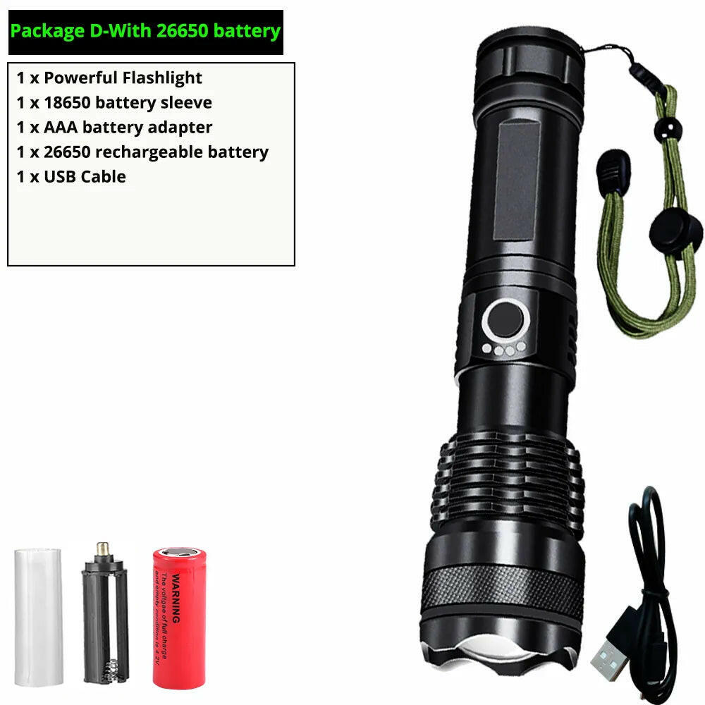 xhp50 most powerful LED Flashlight usb Rechargeable Zoom led torch Best Camping, Outdoor & Emergency use-WAYBIKER