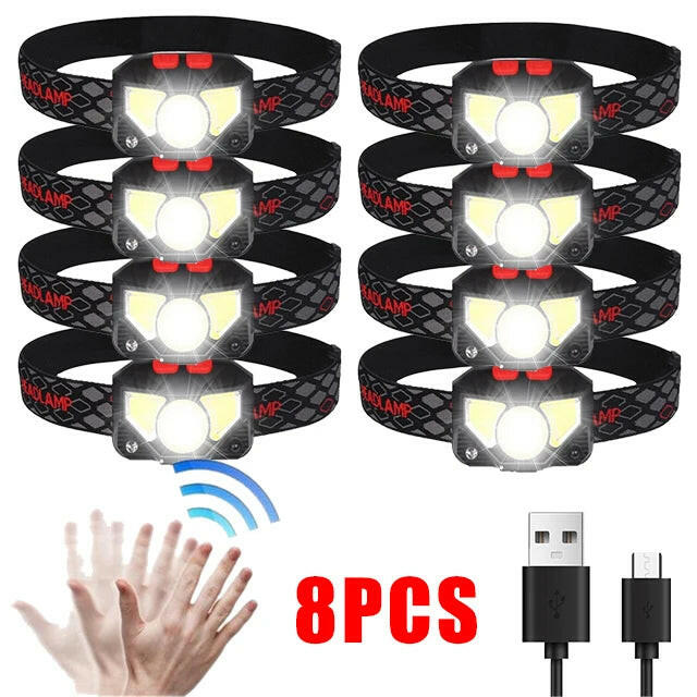 XPG+COB LED Headlamp USB Rechargeable Head Torch Head Flashlight Waterproof Head Torch Outdoor Camping Fishing Headlight-WAYBIKER