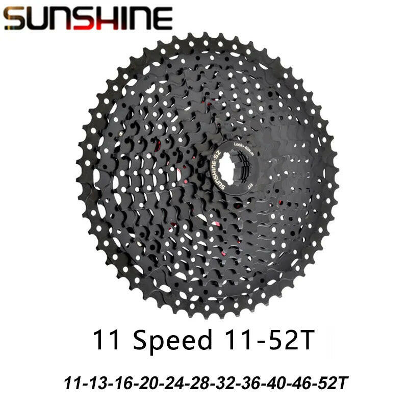 SUNSHINE Black Cassette 8S 9S 10S 11S 12S MTB Bike Road Bicycle Freewheel 11V 12V 42/46/50T 52T for M5100 M6100 SRAM HG Hub-WAYBIKER