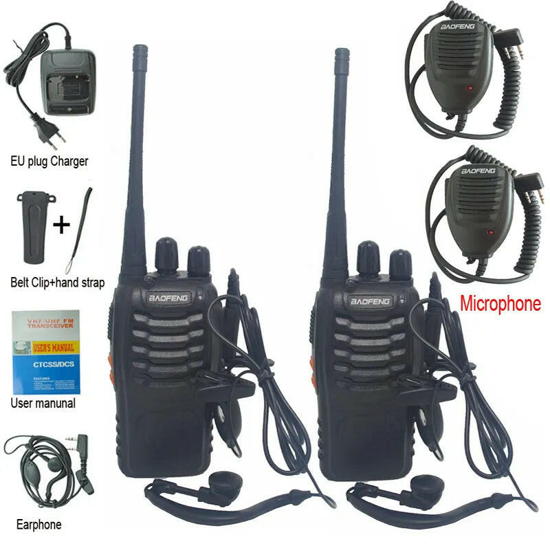 2Pcs/Lot Baofeng BF-888S Walkie Talkie Two-way Radio Set BF 888s UHF 400-470MHz 16CH Walkie-talkie Radios Transceiver-WAYBIKER