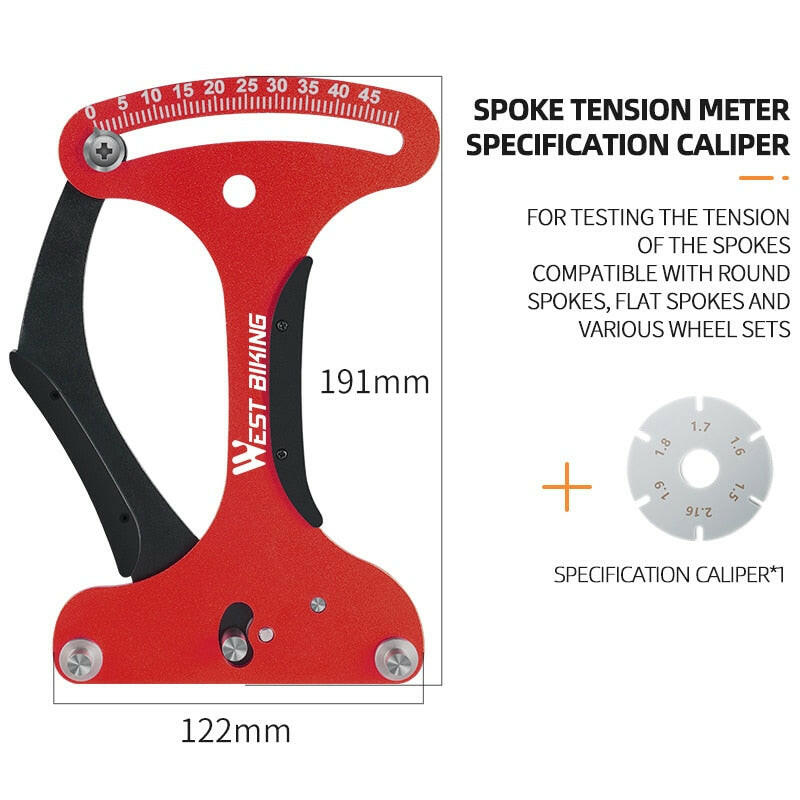 WEST BIKING Bicycle Tool Spoke Tension Meter Precision Bicycle Spoke Indicator MTB Road Bike Wheel Spoke Checker Repair Tools-WAYBIKER