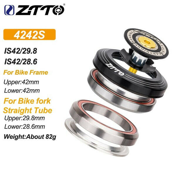 ZTTO MTB Road Bicycle CNC Headset 1 1/8"-1 1/2" Sealed Bearing 1.5Tapered 28.6 Straight Tube Bike Fork Internal Steering Bearing-WAYBIKER