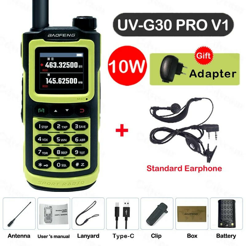Baofeng UV-G30 Pro V1 Ham Walkie Talkie Long Range Two Way Radio Wireless Copy Frequency Transceiver Type-C Charger UV-5R UV-17-WAYBIKER