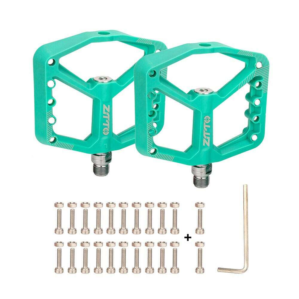 ZTTO Colorful Nylon Bicycle Pedal DU Bushing Bearings XC AM BMX MTB Anti-slip Big Foot Flat Plastic Mountain Road Bike Pedals-WAYBIKER