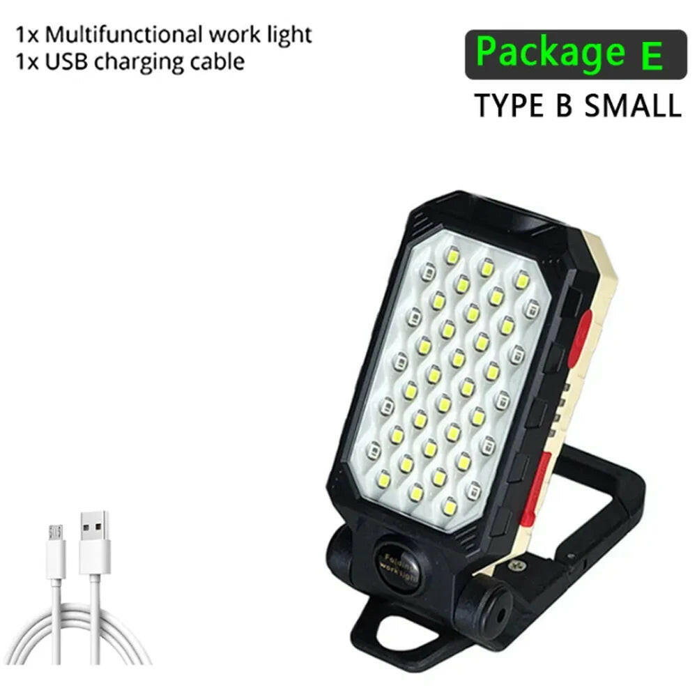 ZHIYU LED COB Work Light Portable Rechargeable Flashlight Magnetic Waterproof Camping Lantern Magnet Design with Power Display-WAYBIKER