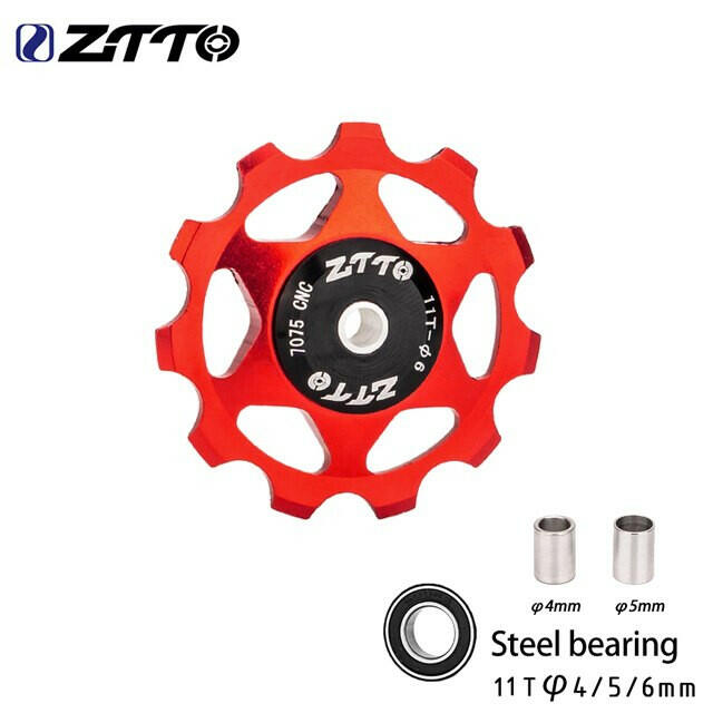 ZTTO MTB Bicycle Rear Derailleur Jockey Wheel 11T 13T Steel Bearing Pulley AL7075 CNC Road Bike Guide Roller Idler 4mm 5mm 6mm-WAYBIKER