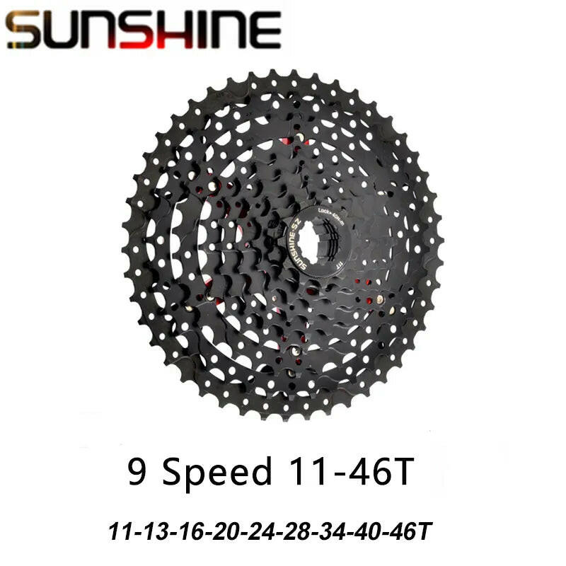 SUNSHINE Black Cassette 8S 9S 10S 11S 12S MTB Bike Road Bicycle Freewheel 11V 12V 42/46/50T 52T for M5100 M6100 SRAM HG Hub-WAYBIKER