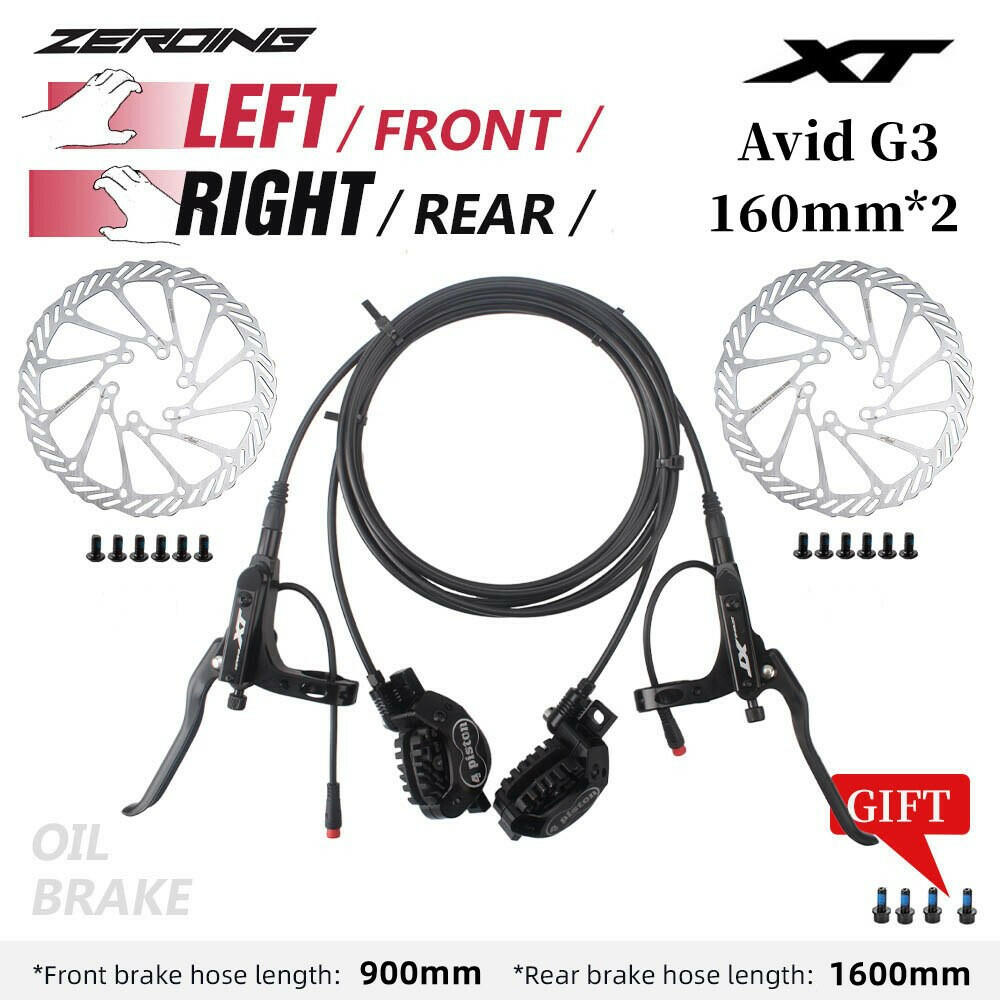 ZEROING E-bike Brake Electric Scooter 4 Piston Hydraulic Disc Brake XT With Cooling Full Meatal Pads CNC Tech Mineral Oil Brake-WAYBIKER