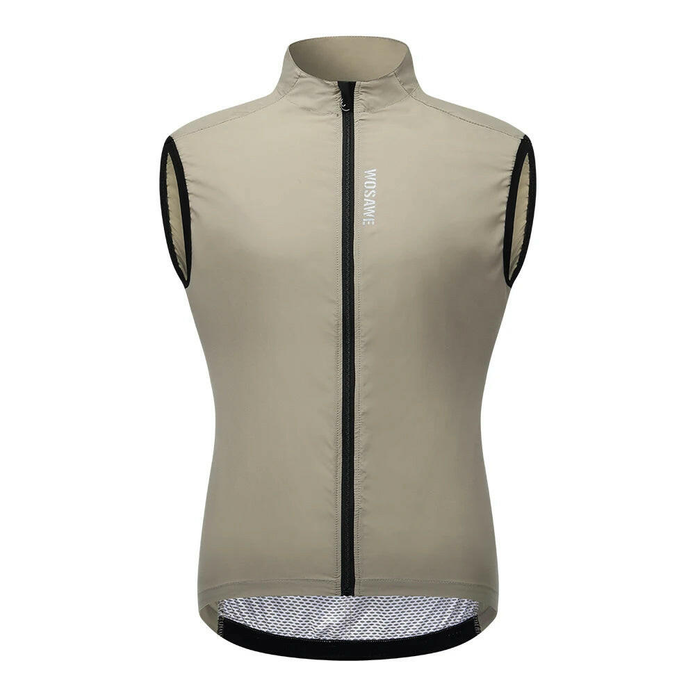WOSAWE Men's Cycling Windbreaker Windproof Jacket Man Bicycle Jacket Ultralight Packable Road Bike Wind Jacket Vest Sleeveless-WAYBIKER
