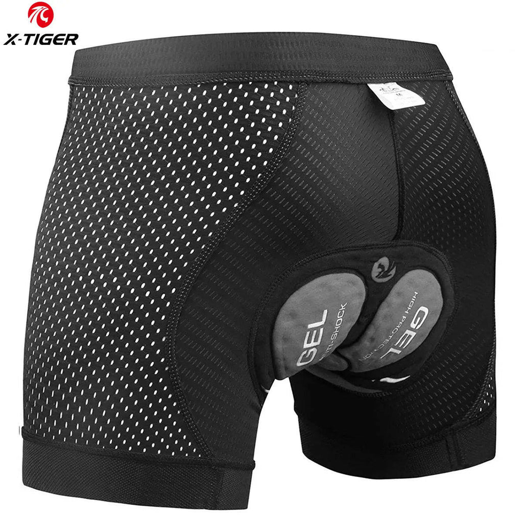 X-TIGER Men Cycling Shorts Summer Cycling Underwear Breathable Mesh Bicycle Underpants Shockproof Gel Pad Riding Bike Shorts