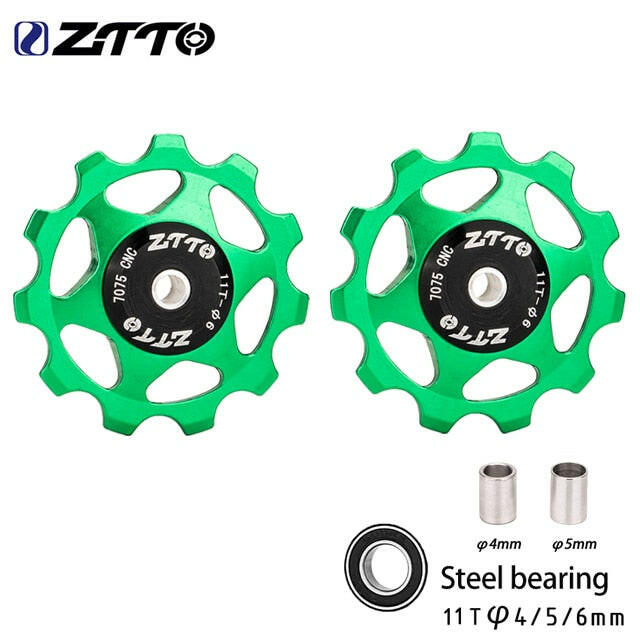 ZTTO MTB Bicycle Rear Derailleur Jockey Wheel 11T 13T Steel Bearing Pulley AL7075 CNC Road Bike Guide Roller Idler 4mm 5mm 6mm-WAYBIKER