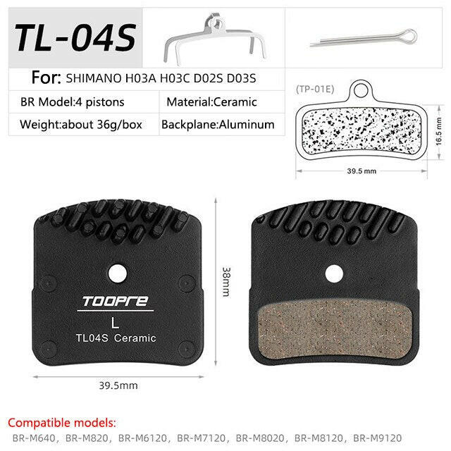 TOOPRE MTB Ceramic Ice Cooling Tech Brake Pads For M9000 M9020 M985 M8100 M785 M8000 G03A G04S J04C J03A J05 L04C K05S G055 NUTT-WAYBIKER